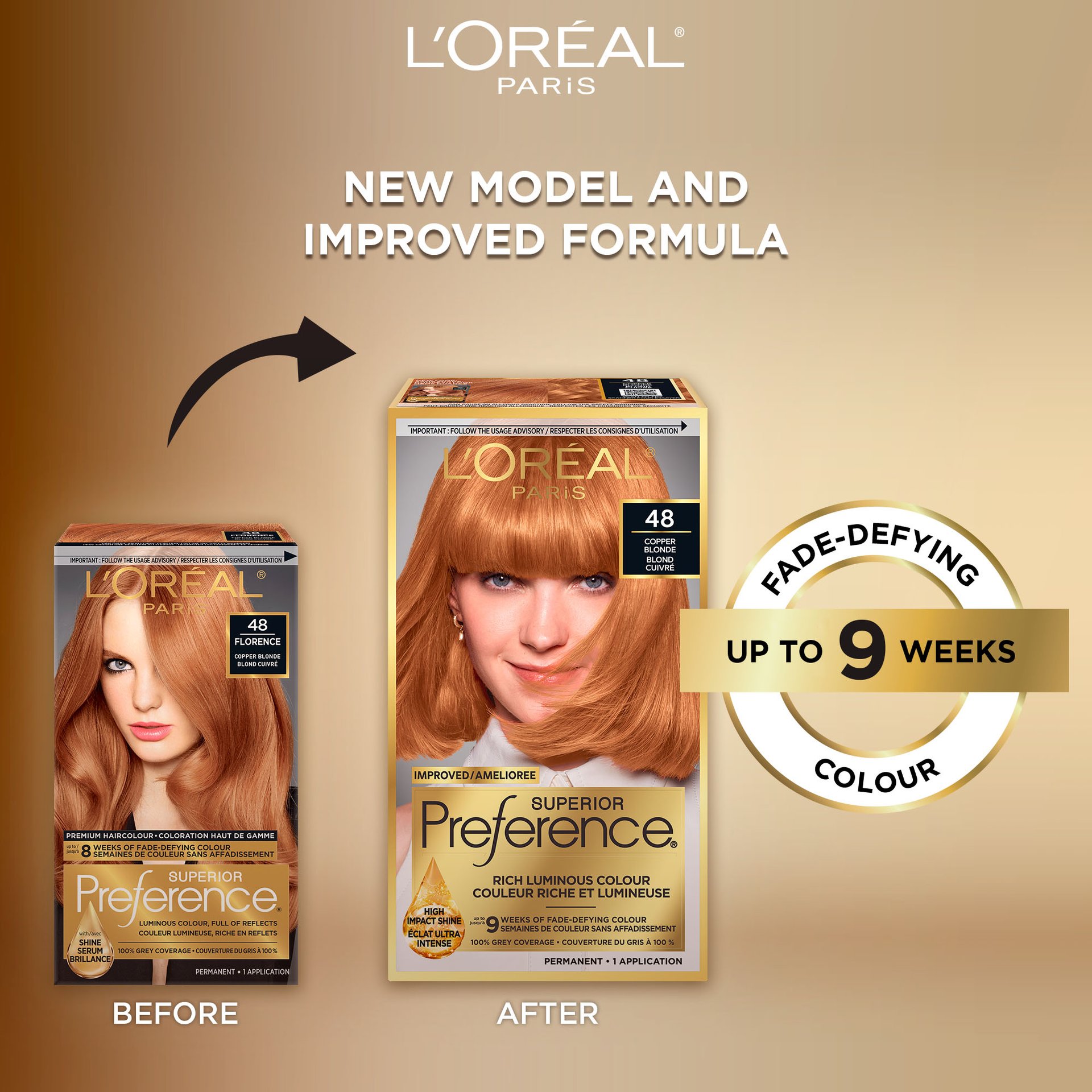 Old and new packaging of Superior Preference showcasing the new and improved formula